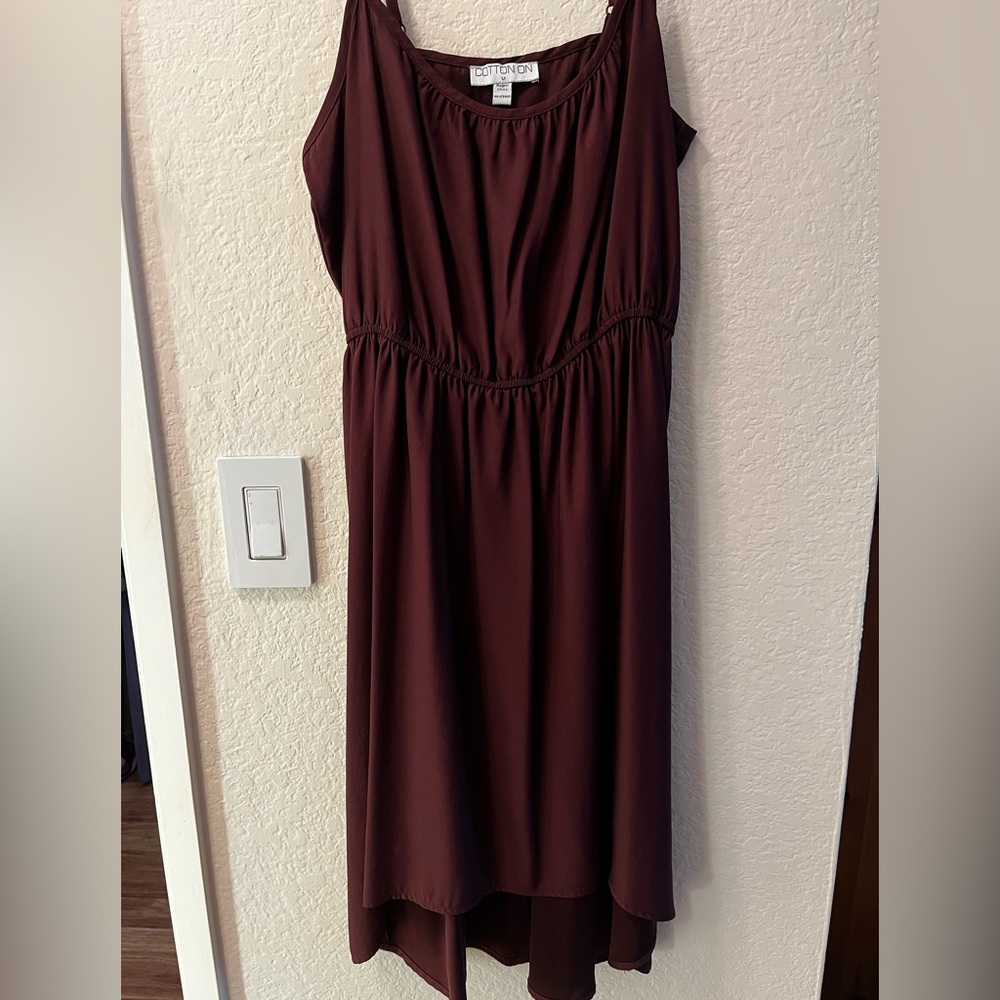 Burgundy high-low cotton on dress